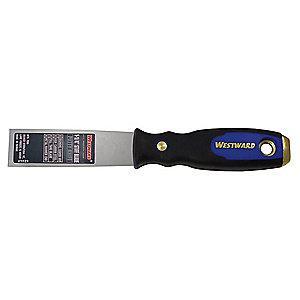 Westward Stiff Putty Knife with 1-1/4" Carbon Steel Blade, Black/Blue