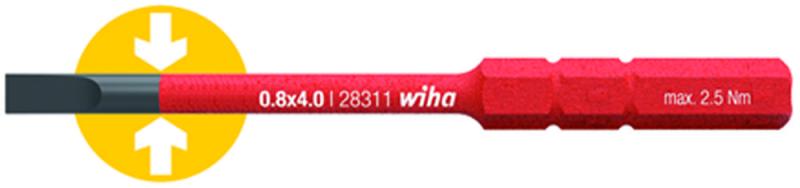 Wiha SoftFinish VDE SlimBit Slotted Screwdriver 3.0 x 75mm 1000V AC