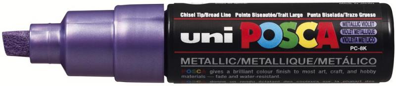 uni-ball Broad Chisel Tip Posca PC-8K Marker Pen - Metallic Violet