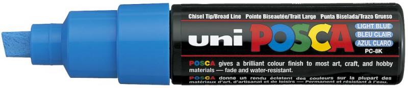 uni-ball Broad Chisel Tip Posca PC-8K Marker Pen - Light Blue