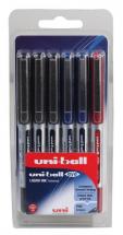 uni-ball Fine Tip UB-150 Eye Micro Rollerball Pens - Pack of 6 Assorted Colours
