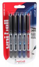 uni-ball Fine Tip UB-150 Eye Micro Rollerball Pens - Pack of 5 Assorted Colours