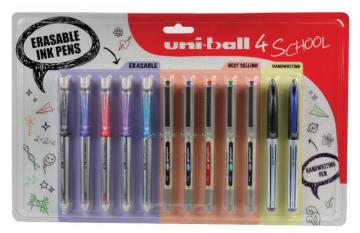 uni-ball 4 School Erasable Ink, Handwriting and Eye Fine Rollerball Pens - Pack of 12