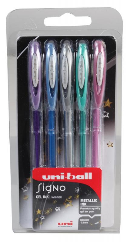 uni-ball Signo UM-120NM Gel Ink Rollerball Pens - Pack of 5 Assorted Colours