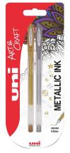 uni-ball Signo UM-120NM Gel Ink Rollerball Pens - Metallic Gold and Silver