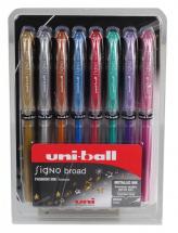 uni-ball Broad Tip Signo UM-153 Rollerball Pens - Pack of 8 Assorted Colours
