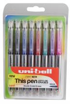 uni-ball Signo TSI Erasable Ink UF-220 Rollerball Pens - Pack of 8 Assorted Colours