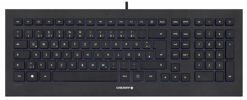 Cherry STRAIT Ultrathin USB Wired Keyboard, Black