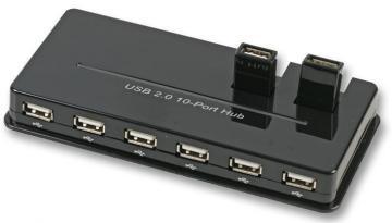 Pro Signal 10 Port USB 2.0 Hub - Mains Powered