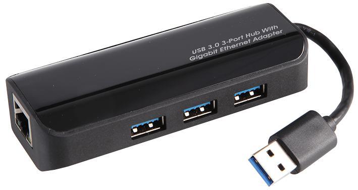 Pro Signal 3 Port USB 3.0 Hub with Gigabit Ethernet Adapter - Bus Powered