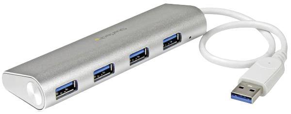 StarTech 4 Port Portable USB 3.0 Hub, Aluminium - Bus Powered