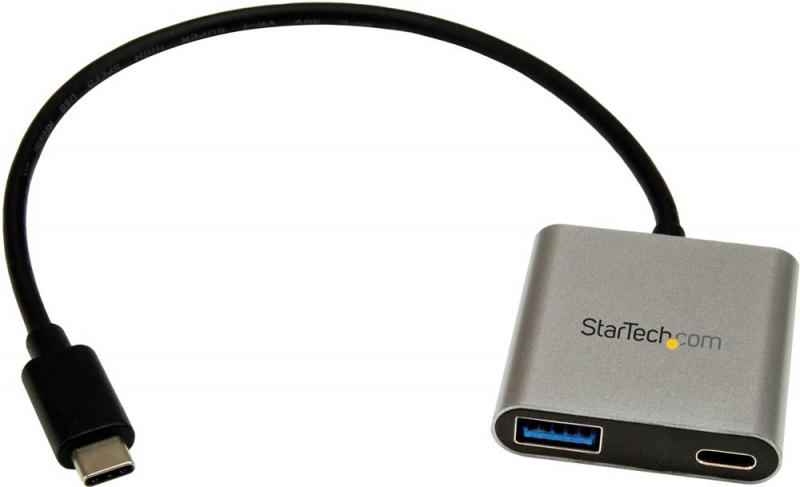 StarTech 2 Port USB-C Hub with Power Delivery, USB-A & USB-C
