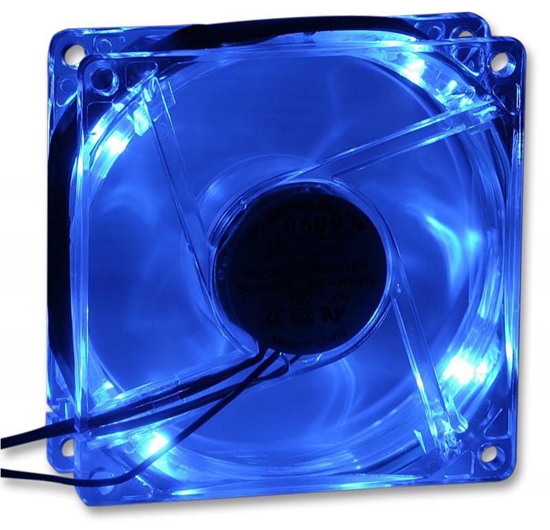 Akasa Blue LED PC Case Fan - 80mm