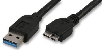 Akasa USB 3.0 A Male to Micro B Male Lead, 1m Black