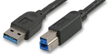 Akasa USB 3.0 A Male to B Male Lead, 1.5m Black