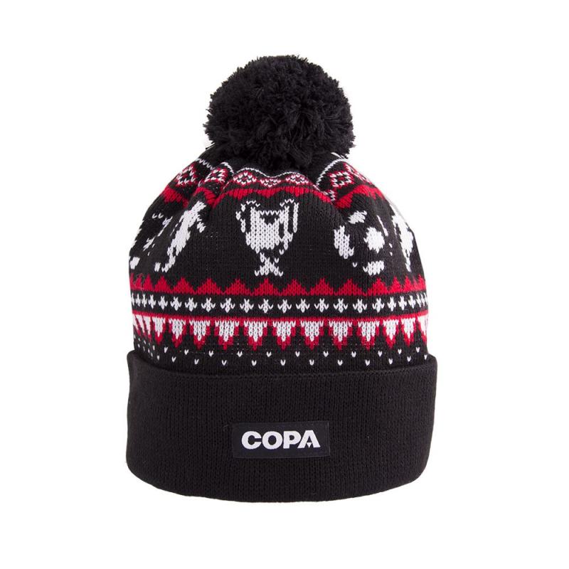 Copa Nordic Knit Beanie Black/Red/White