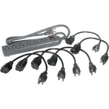 C2G 2706x 6-Outlet Surge Suppressor with (6) 1ft Extension Cords