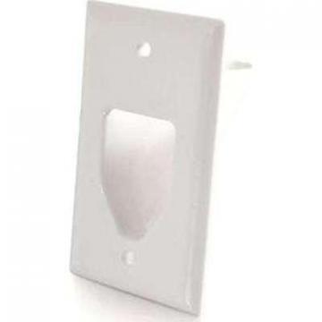 C2G Single Gang White Recessed Low Voltage Cable Plate