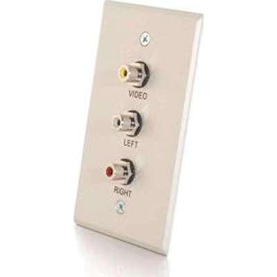 C2G Single Gang Composite Video +Stereo Audio Aluminum Wall Plate