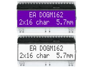 Electronic LCD text module EA DOGM162W-A, 2 x 16, 5.57 mm