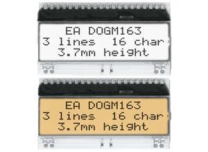 Electronic LCD text module EA DOGM163B-A, 3 x 16 characters, 3.65 mm