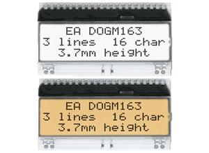 Electronic LCD text module EA DOGM163L-A, 3 x 16 characters, 3.65 mm