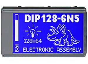 Electronic Graphic display EA DIP128-6N5LW, white, blue