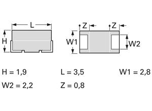 Samsung SMD tantalum capacitor, 2.2 µF, 35 V, ±10%