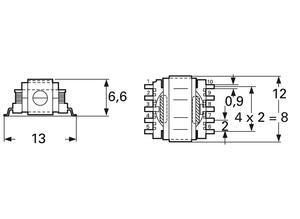Epcos SMD transformer, 12 mm, 13 mm, 6.6 mm