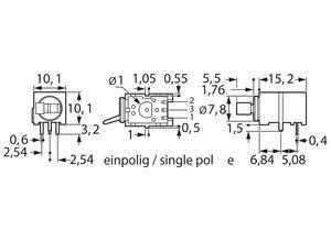 Mentor Toggle switch, PCB, E–A–E, 0.5 A/60 VUC