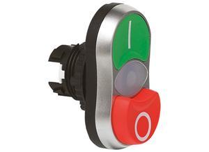 Baco Double pushbutton switch, green/red, 22 mm, oval