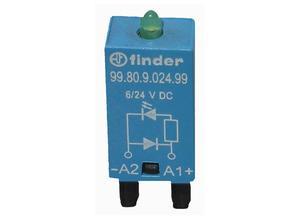 Finder 9.024.99, LED plus free-wheeling diode, 6.0 to 24 VDC