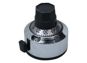 Bourns Analogue adjustment knob, 6.35 mm, 15, chrome/black