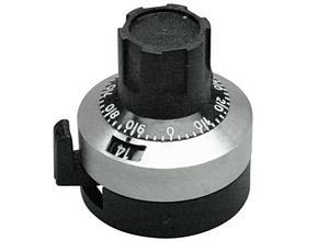Mentor Analogue adjustment knob, 6.35 mm, 15, silver/black