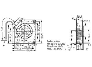 ebm-papst AC radial fan, 230 V, 121 mm, 121 mm