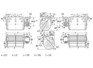 ebm-papst AC-tangential blowers, 230 V, 120 m³/h, QLZ 06