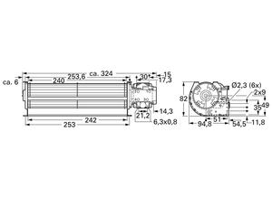 Heidrive AC-tangential blowers, 230 V, 190 m³/h, 832