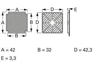 SEPA EMV protective grille, EMVG, EMV protective grille, 42 mm