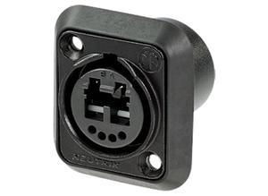 Neutrik Fibre optic cable panel-mount socket, schwarz
