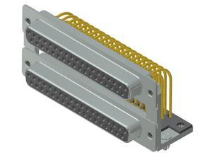 Conec D-Sub dual port, Socket strip / socket strip, 37-/37-pole, Solder pin