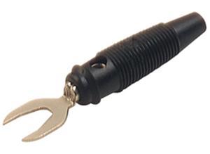 Hirschmann Laboratory cable lug with cross hole, 4 mm, black, 30 V