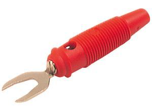 Hirschmann Laboratory cable lug with cross hole, 4 mm, red, 30 V