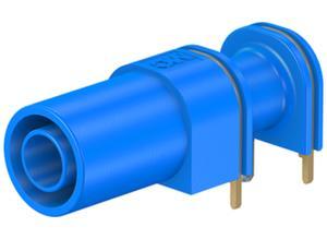 Multi-Contact Safety laboratory socket angled for circuit board assembly, 4 mm, blue, CAT III