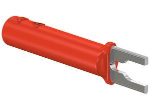 Multi-Contact Laboratory cable lug adapter, 4 mm, red, CAT II