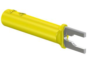 Multi-Contact Laboratory cable lug adapter, 4 mm, yellow, CAT II