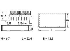 Fischer Plug housing, 16-pole, 1 A, 6.7 mm