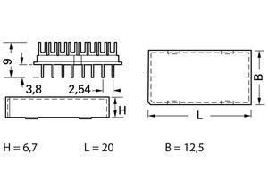 Fischer Plug housing, 14-pole, 1 A, 6.7 mm
