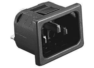 Bulgin Light-current panel-mount plug, snap-in mounting, 10 A, 250 V, 15 A