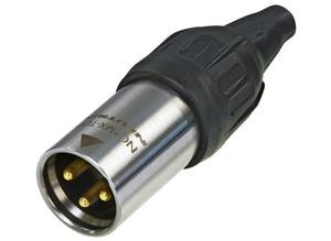 Neutrik XLR male cable connector, 3 pole, max. 1.5 mm², solder connection
