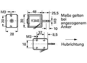 Kuhnke Linear solenoid, H 3406-F-24VDC, 100 % duty cycle